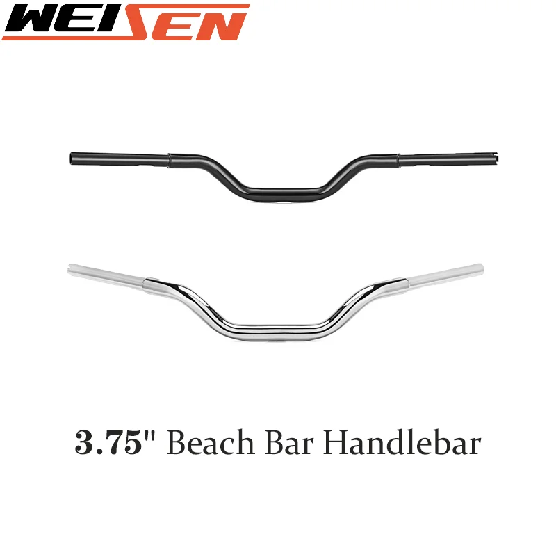 Motorcycle Handlebar Chrome/ Black 3.75