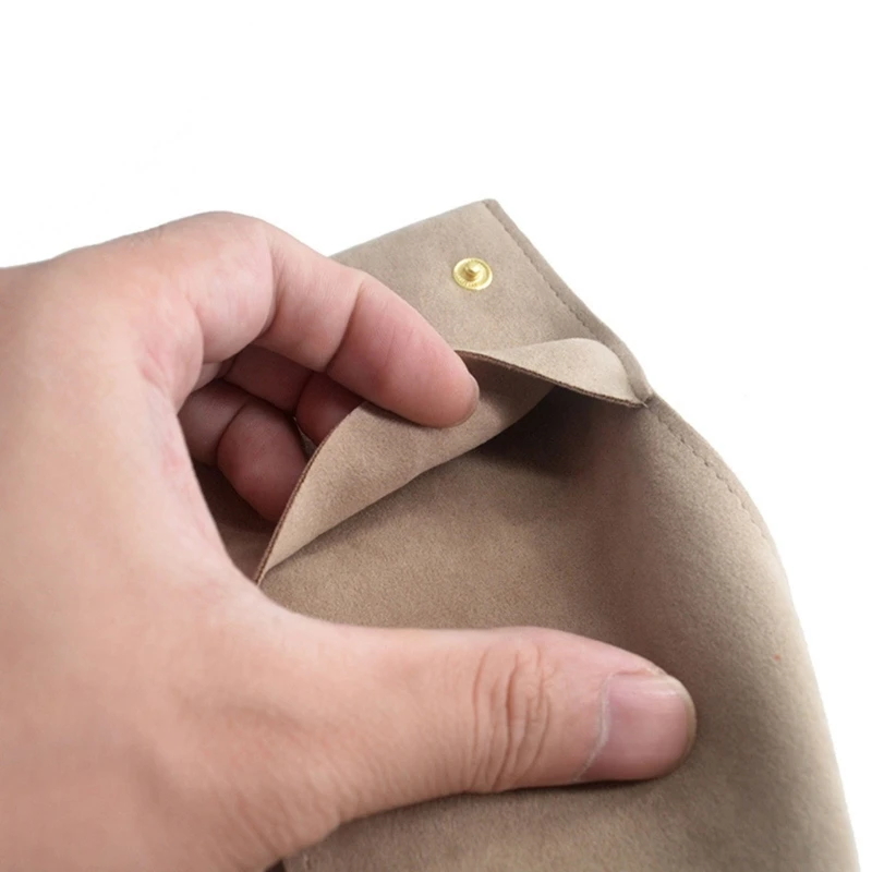 

Jewelery Bag Velvet Fabric Jewelry Pouch with Snap Button Gift Packaging Bag for Rings Earring Necklace Bracelet Pendant Y08E