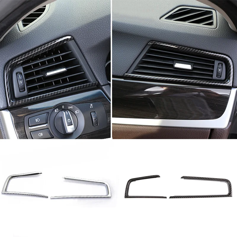 

For BMW 5 Series F10 2011-2016 2pcs Chrome Center Front Air Condition AC Side Vent Outlet Trim Strip Car Interior Accessories