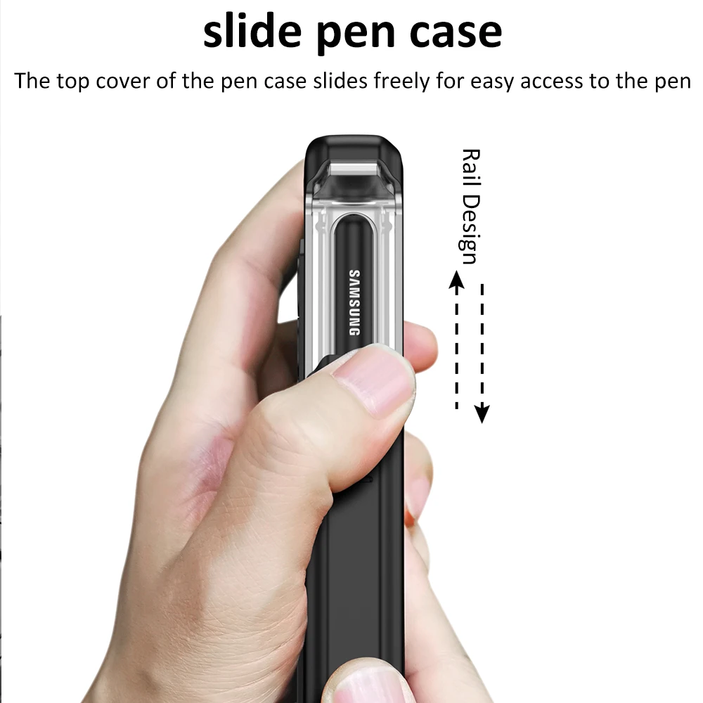Slide S Pen Holder Armor Magnetic Case For Samsung Galaxy Z Fold 5 4 360 Full Screen Protector Kickstand Phone Cover Shockproof