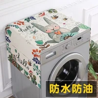 fabric waterproof oil proof refrigerator dust cover washing machine cover cloth sunscreen double open microwave oven cover towel