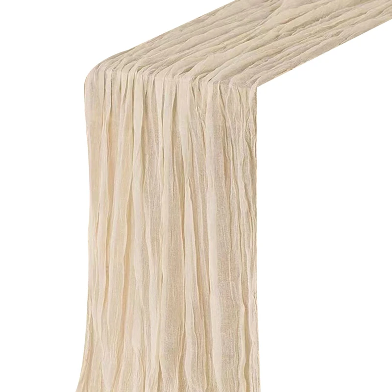 

4 шт. скатерть из сетчатой ткани, скатерть в деревенском стиле, длинная бежевая Скатерть для свадьбы