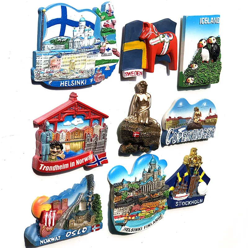 Дания Норвегия Исландия Швеция Финляндия холодильник сувениры-магниты для
