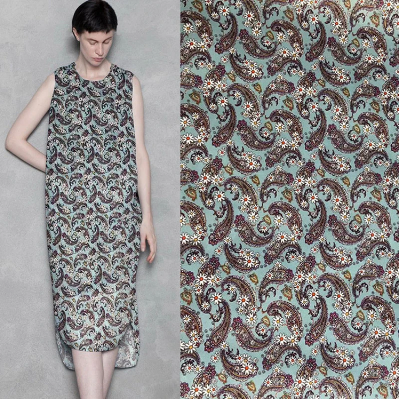 

Mulberry Silk Color Stretch Satin Fabric Fashion Dress Cheongsam Soft Slippery Drape Diy Sew Cloth by the Meter Spandex Printing