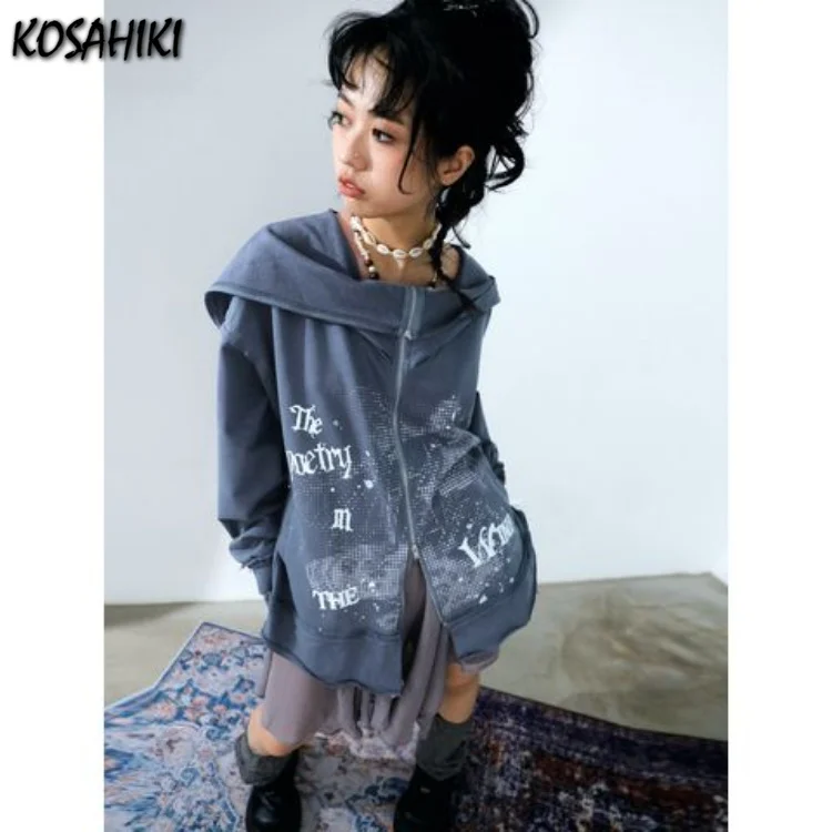 

Y2k Aesthetics Hoodie Harajuku Kawaii Zipper Sweatshirt Grunge Japanese Thin Coat Fairycore E-girl 2000s Tops Jackets