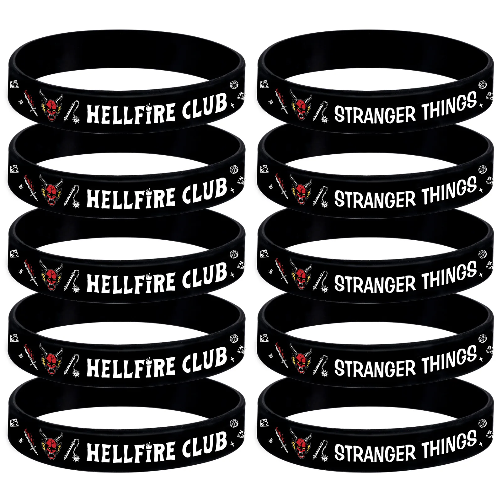 

TV Shows Stranger Things Bracelet Evil Hellfire Club Silicone Bangle Bracelet For Men Sport Wristband Friends Gift