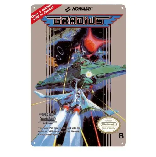 Металлический Ретро-постер для видеоигр Gradius Nes 20*30 см