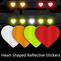 5pcs set heart shaped car body reflective strips truck accessories luminous warning reflective sticker car stickers and decals