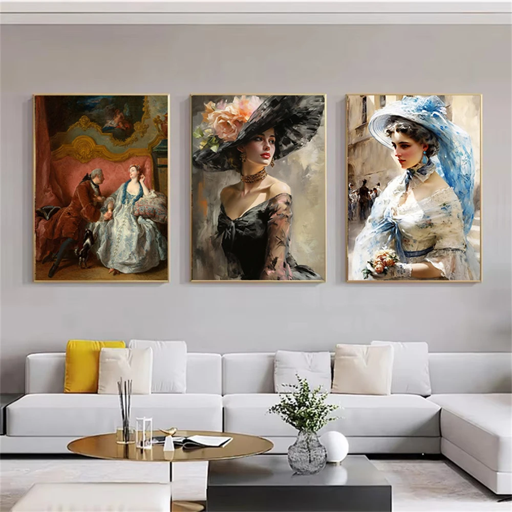 Классическая картина маслом Постер винтажная Картина на холсте портрет молодой