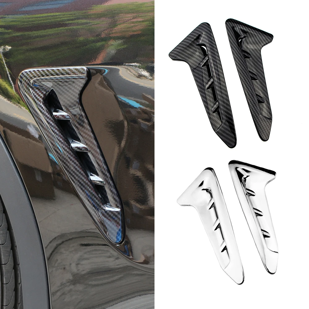 

2Pcs Car Exterior Side Air Vent Trim Sticker Side Fender Cover for BMW X3 X4 G01 G02 2018 - 2022 Shark Gills Flow Accessories