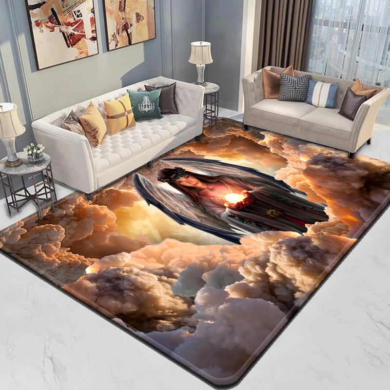 Священный ковер Angel Cartoon для гостиной кемпинга незнакомых вещей коврика пикника