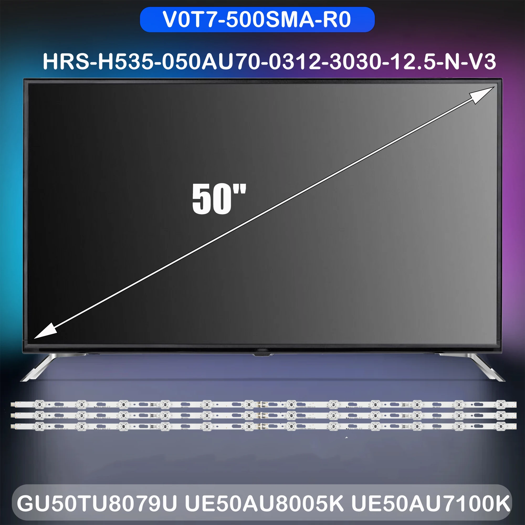 Фото Полосы светодиодной подсветки для UE50TU7090 UE50TU7090U UE50TU7092U UE50TU7097U UE50TU7100 UE50TU7100U UE50TU7110 UE50TU7122K UE50TU7170 №1