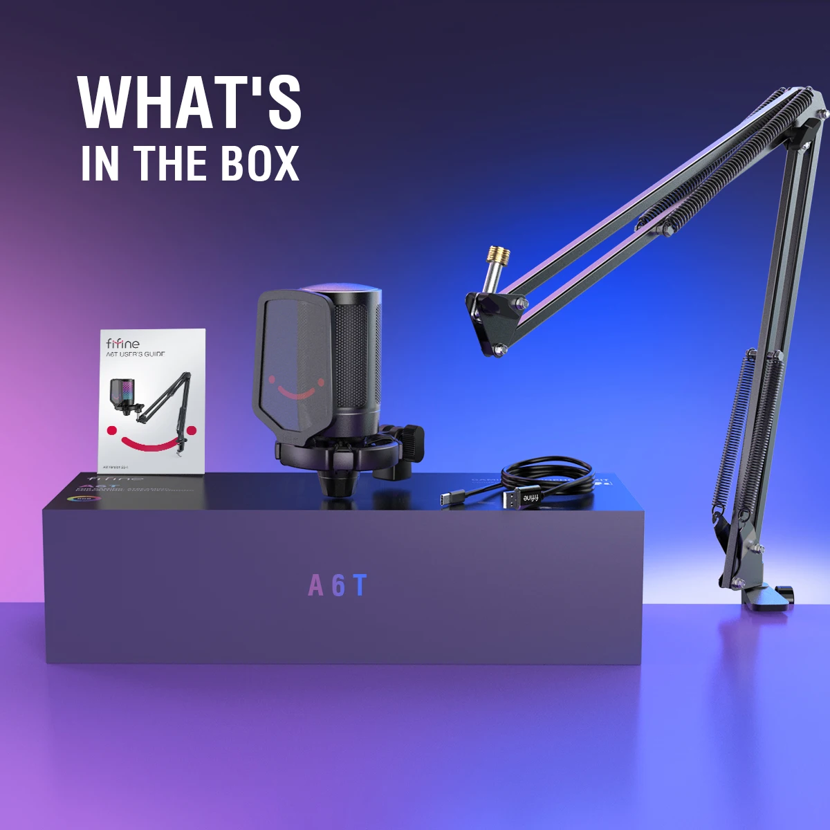 FIFINE USB игровой микрофон комплект для ПК PS4/5 конденсатор кардиоидный набор с