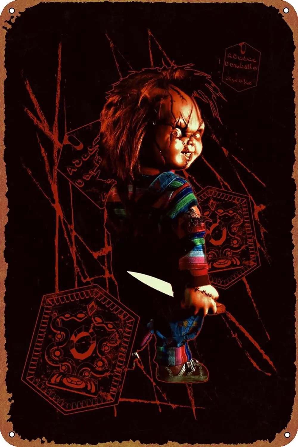 Плакат с фильмом Чаки настенный декор вывеска-12x8 дюймов металлическая вывеска