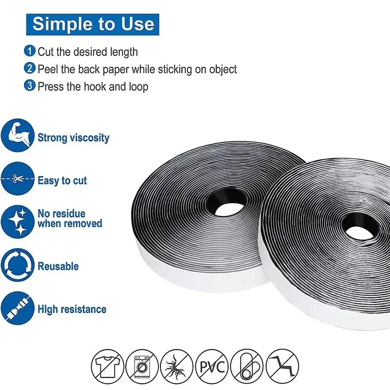 Волшебная Наклейка 25 м 20/25/30/50 мм самоклеящаяся застежка-липучка нейлоновая