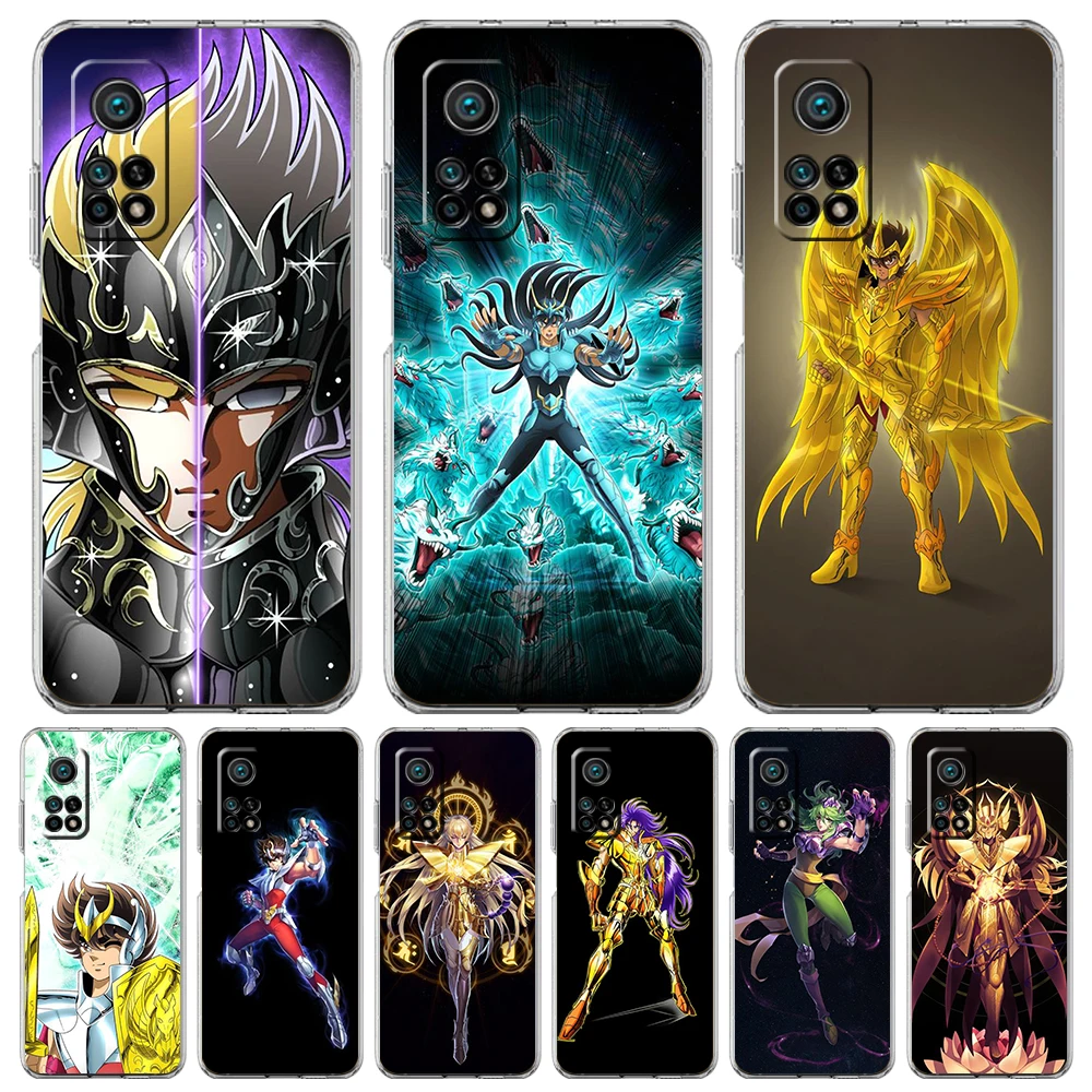 

Чехол для телефона Saint Seiya с аниме для Xiaomi Mi Poco F3 X3 X4 GT NFC M3 M4 11 Ultra 12 11X 11i Pro Lite 5G, мягкий прозрачный чехол