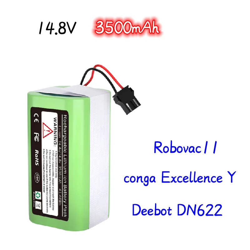 

14.4V9900mAh.18650 lithium-ion battery pack.ForConga990.Ecovacs N79.N79S.DN622.Eufy11.11S.3