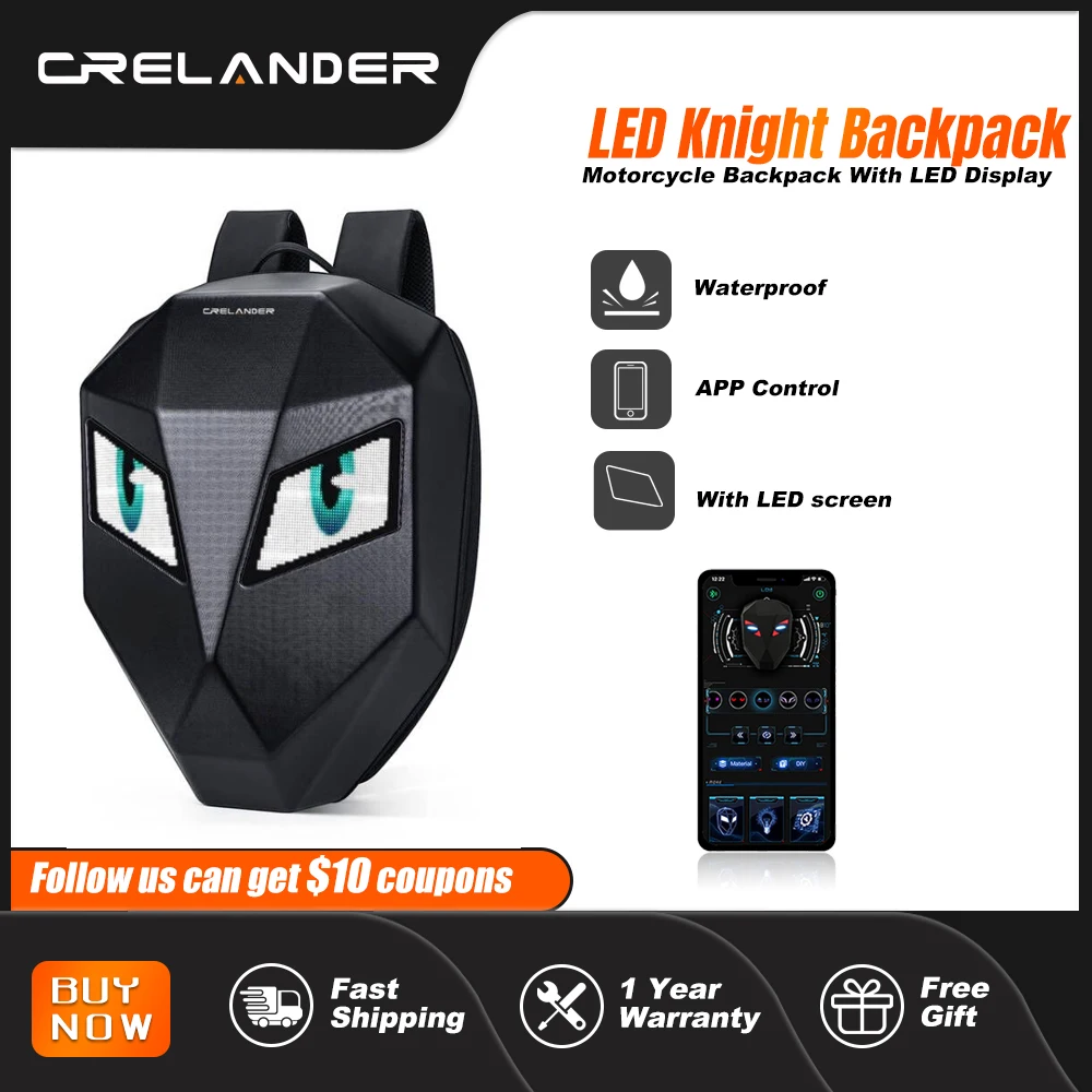 Waterproof Hard Shell Travel Bag Laptop Backpack App Control