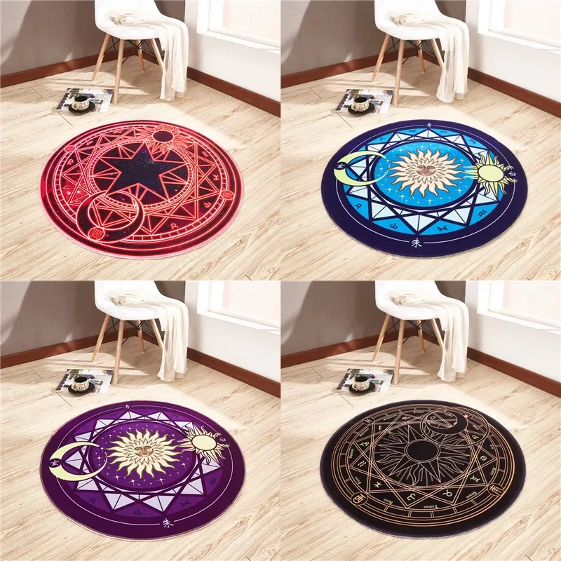 

Card Captor Sakura Rug Mat Magic Array Carpet Doormat Antislip Plush Princess Creative Handmade Living Room Coffee Table