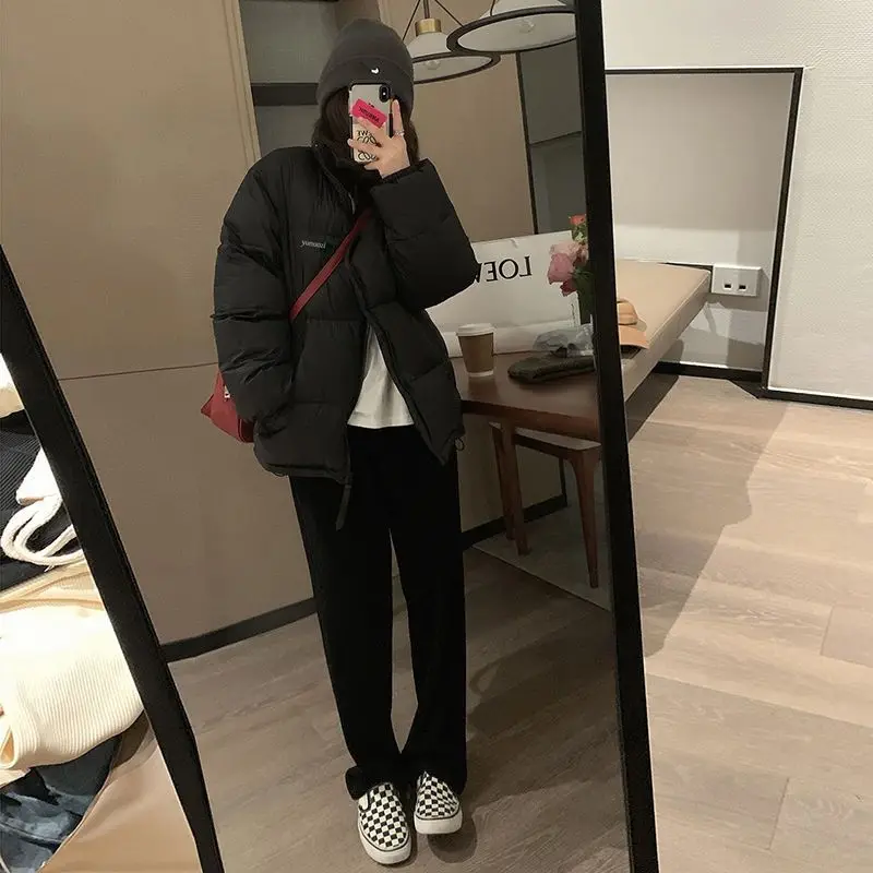 Stand Up Jacket Woman Winter 2023 Oversize Thin Down Demi-season Parka New In Outerwear Spring Quilted Coat Fluffy Zipper