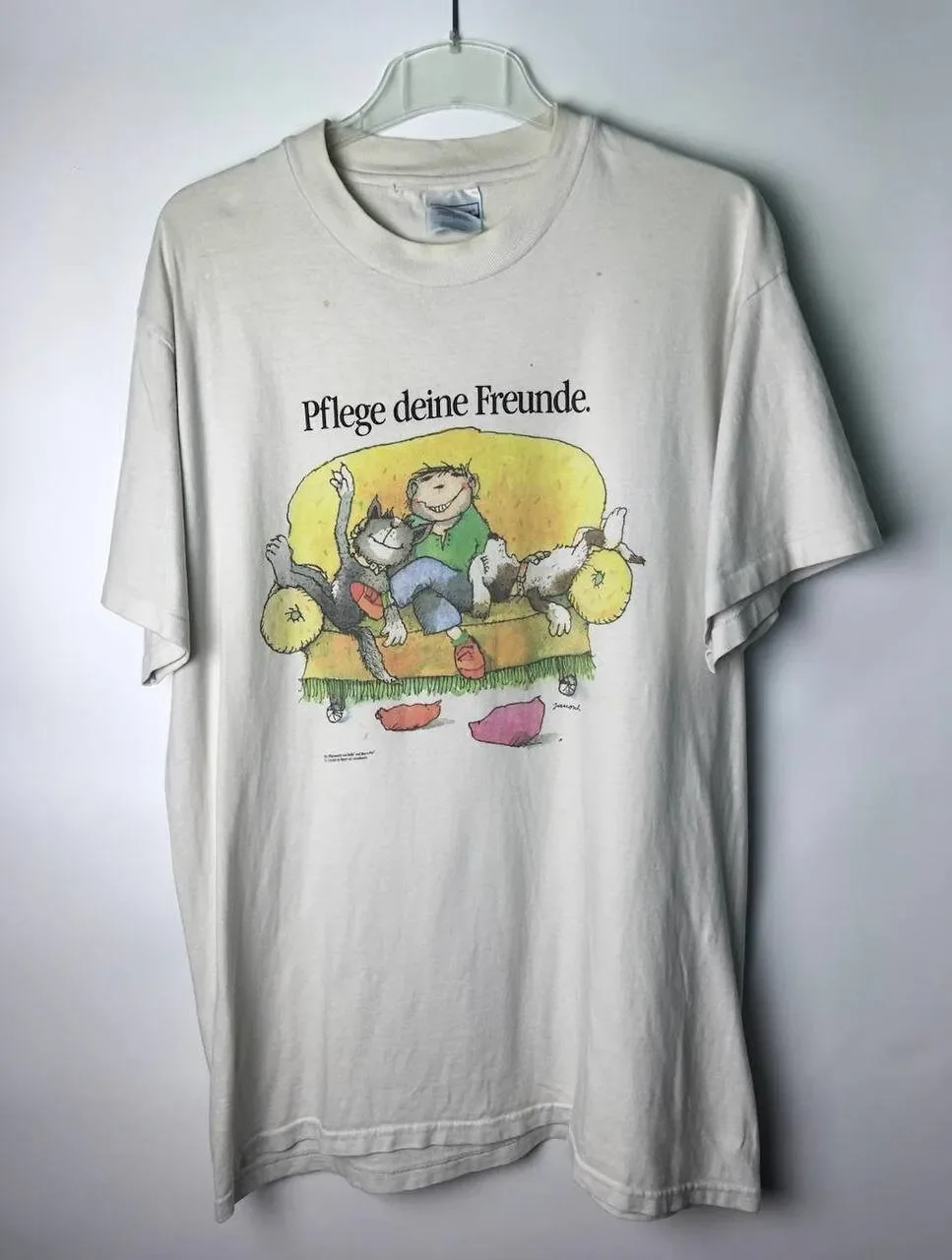 Винтажная Футболка Janosch забота о ваших друзьях размер L Мужская