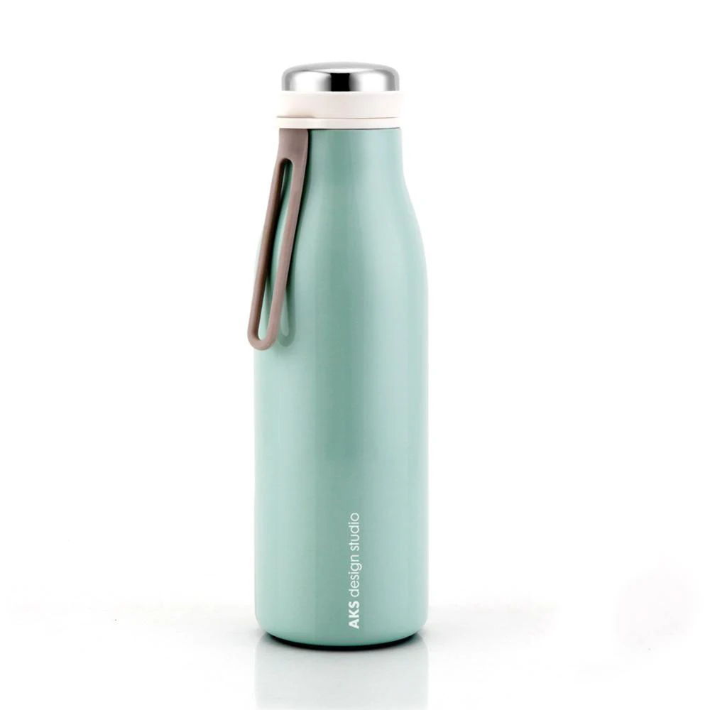 

AKS Portable High-End 304 Stainless Steel Vacuum Cup Thermos Bottle Flask Insulated Tumbler With Silicone Rope 360/500 ML