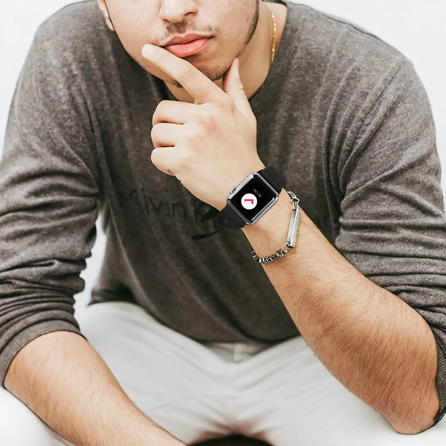 Stretch Silicone Solo Loop Band for Apple Watch 7 6 5 3 Se Sport Women Men Stretch Strap for Apple Watch 44 42 40 38