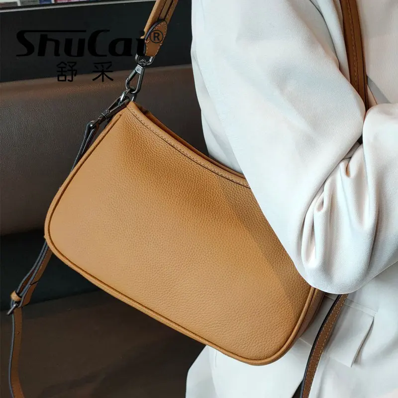 The new 2022 armpit bag simple and versatile women's one-shoulder cross-body bag small   genuine leather fashion