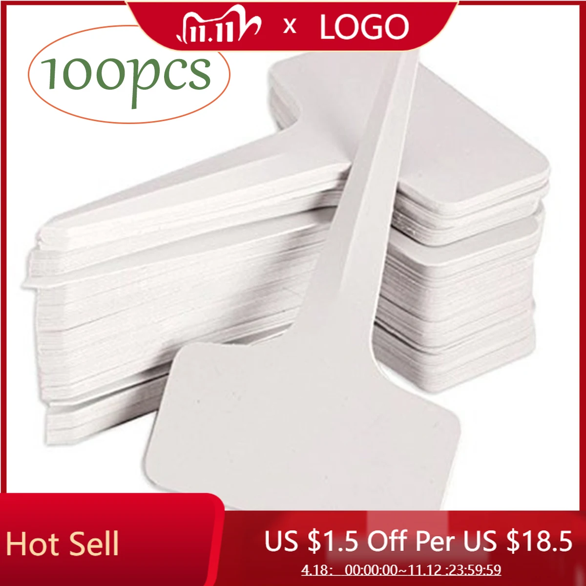 

100Pcs T-Type Plant Label Markers Waterproof PVC Garden Plants Classification Sorting Sign Tags Plant Nursery Markers Label