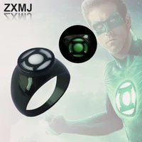 zxmj dc comics ring luminous green rings hot superhero bague green light rings for men women charm jewelry finger dc rings gift