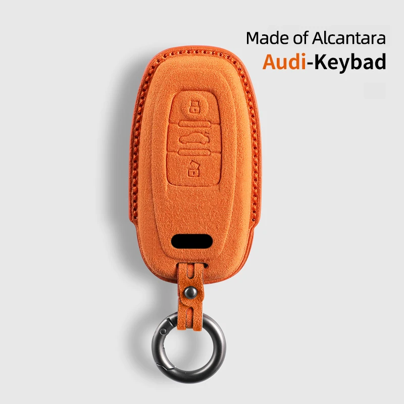 

Alcantara Wrap Car Remote Key Case Cover Shell For Audi Q8 RSQ8 A6 C8 S6 RS6 A7 S7 RS7 A3 8Y A8 D5 4N RS E-tron GT Q4 Q7 4M