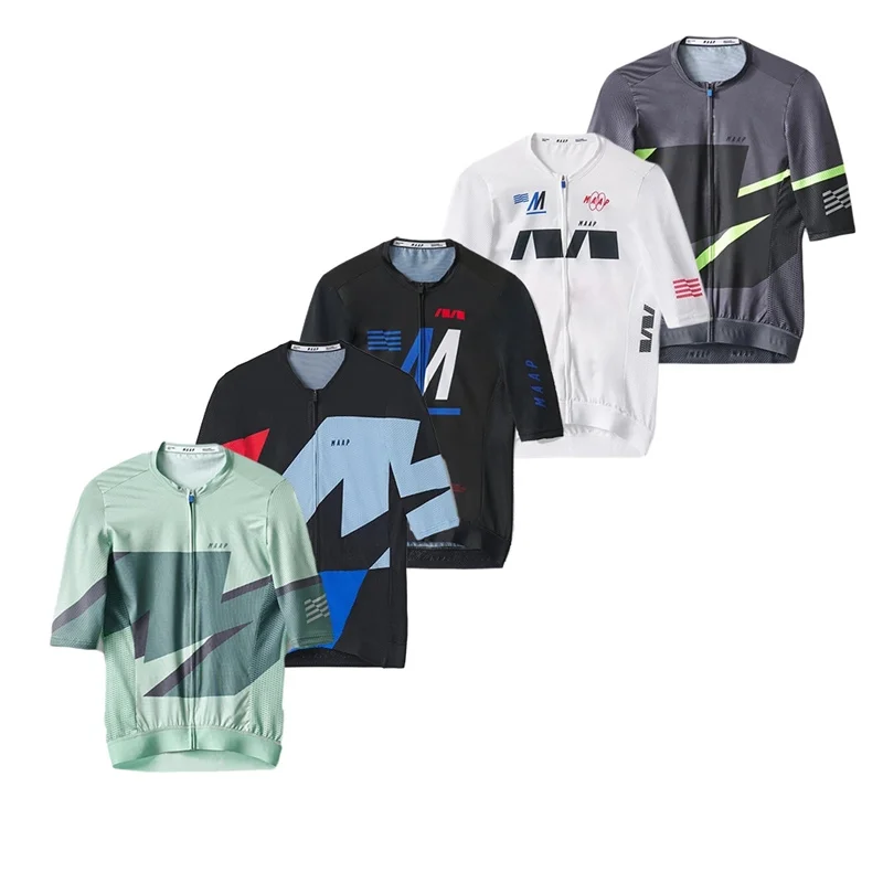 

Мужской горный велосипед MAAP2023, профессиональная командная спортивная одежда с коротким рукавом, 5 цветов, скоростной сухой гоночный велосипед