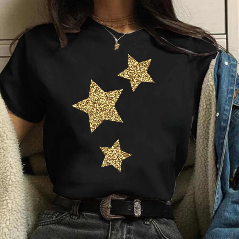 

Womens Cartoon Graphic Star Printing T-shirts 90s Girls Style Casual Fashion Aesthetic Printed Female Kawaii Tops Tees