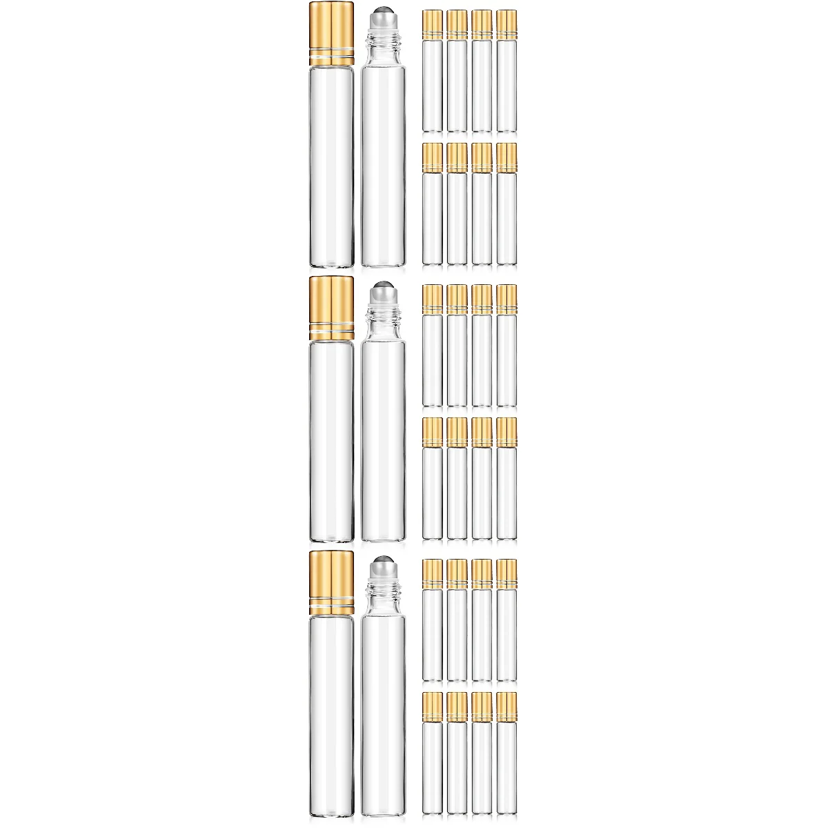 

30 Rollerball Bottles Refillable Roll on Essential Oil Bottles Empty Bottles (10ML)