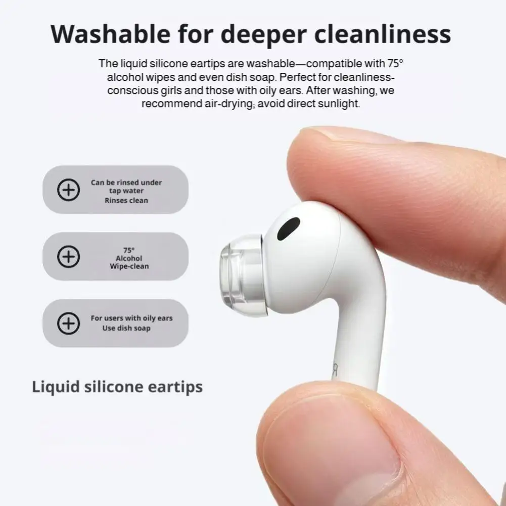 Фото Силиконовые насадки для наушников Apple AirPods Pro 3, мягкие шумопоглощающие колпачки для наушников, сменные защитные чехлы для наушников №4