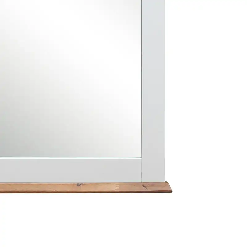 

Rectangular Wooden Frame Mirror in White & Oak