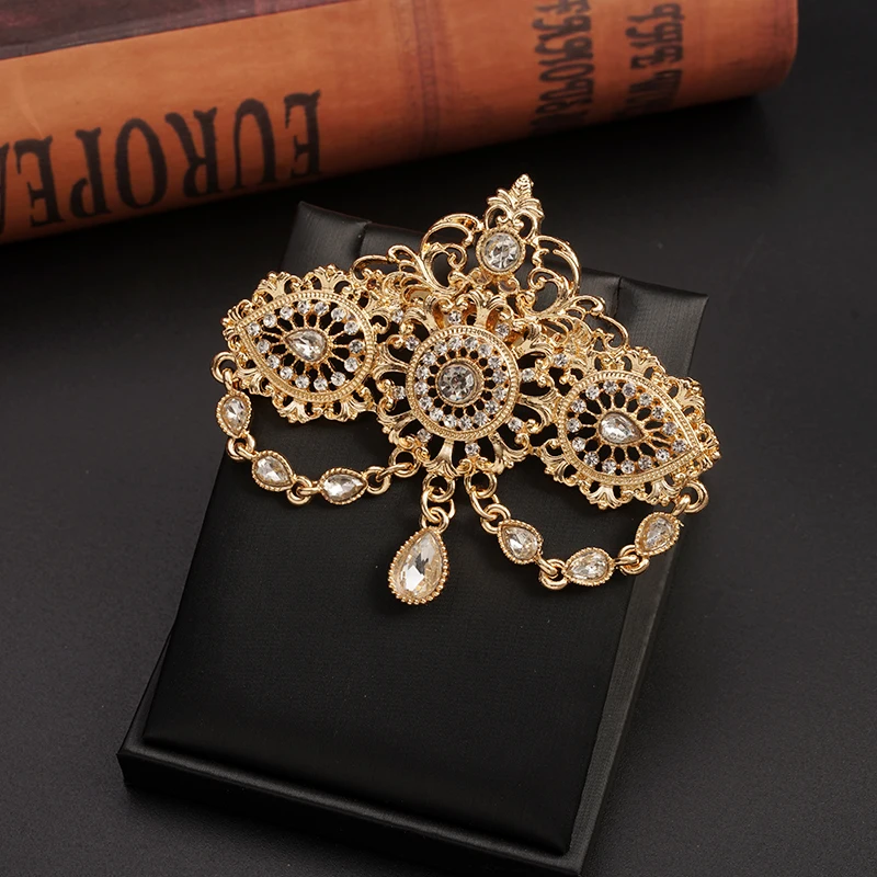 Новый Марокко золотые Цвет кафтан Брошь для женщин Свадебное платье ювелирные