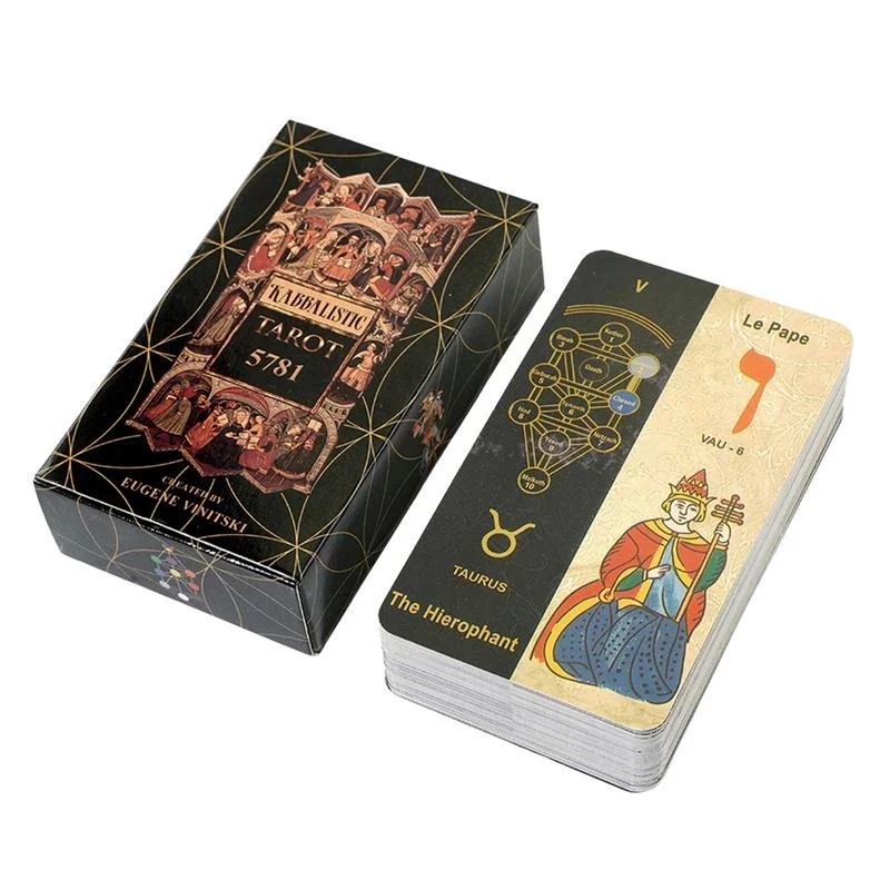 

1 Box 78 Cards Classic Tarot Cards Board Games Deck 5781 Kabbalistic Tarot Divination Suitable for Enthusiasts and Beginners