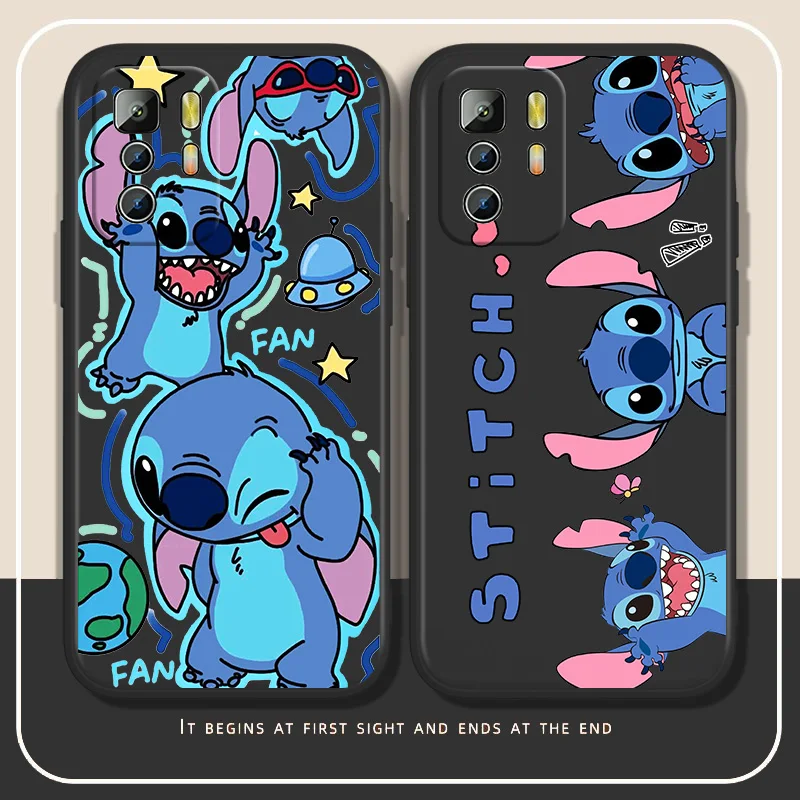 

Stitch Disney Phone Case For Xiaomi Redmi Note 5 5A 6 8 9 9S 10 11 11S 12 Pro Plus Max 4G 5G Black Funda Cover Soft Back Capa
