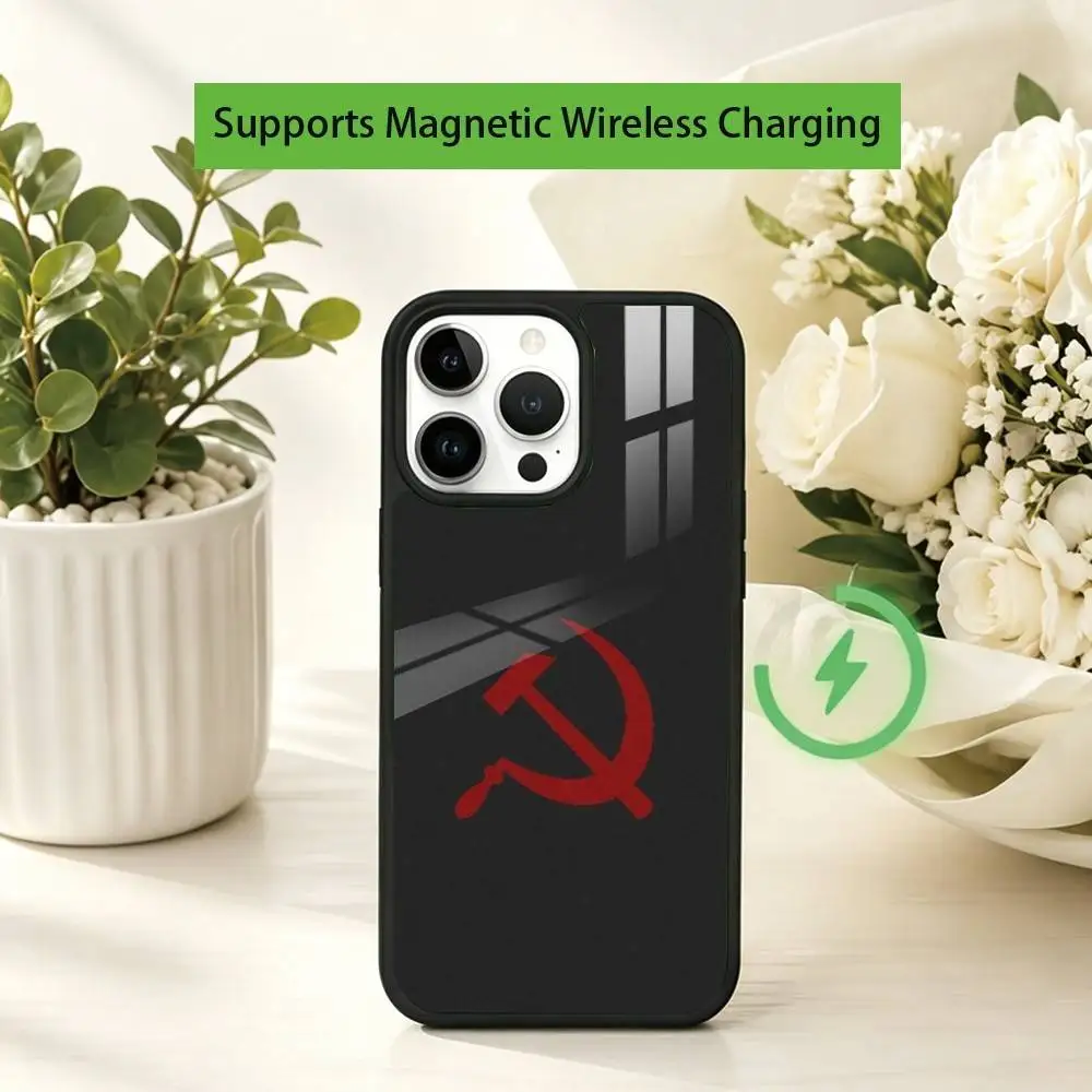 Чехол для телефона с эмблемой СССР для iPhone 17, 16, 15, 14, 13, 12, 11 Plus, Pro, совместимый с магнитной беспроводной зарядкой (art.: 3920da62ad41e) - 3920da62ad41e