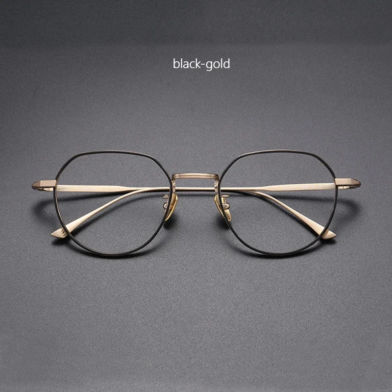 Японские ретро очки с оправой из чистого титана многоугольные оптические
