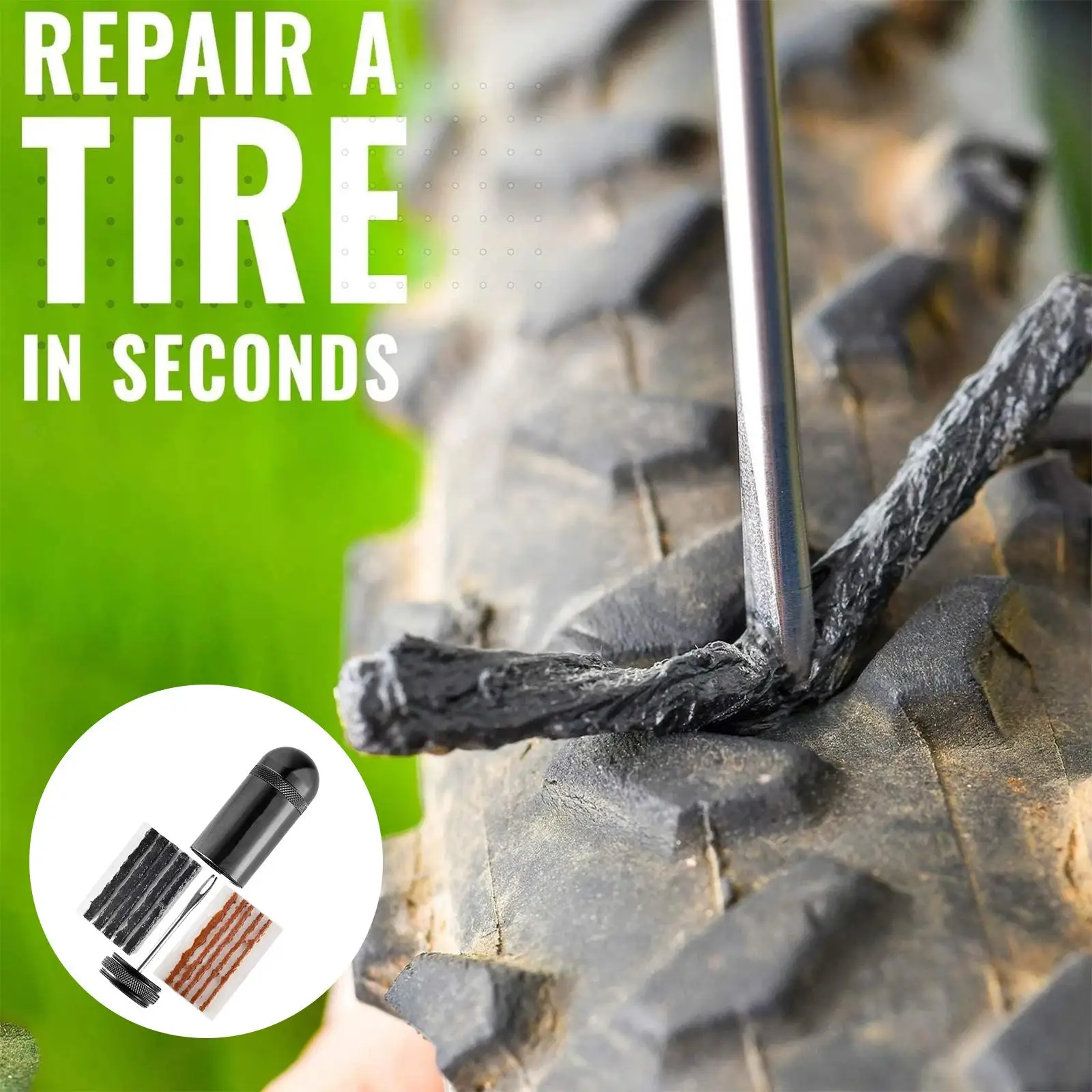 

Bicycle Bike Tire Rubber Strip Tubeless Tire Repair Drill Puncture Mending Kit Tools Tubeless Tire Repair Kit for Bicycle MTB