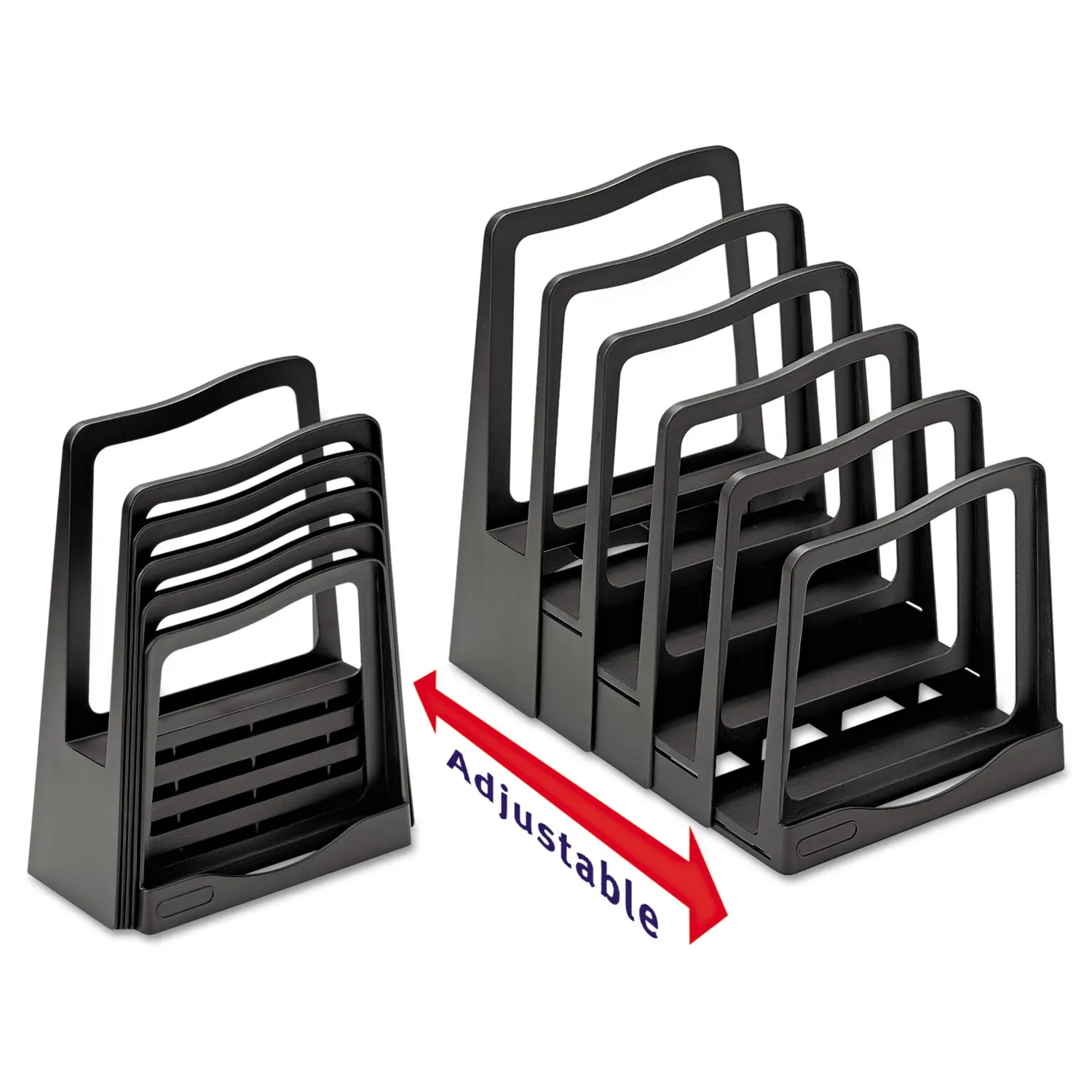 

Adjustable File Rack, Five Slots, Black (73523)