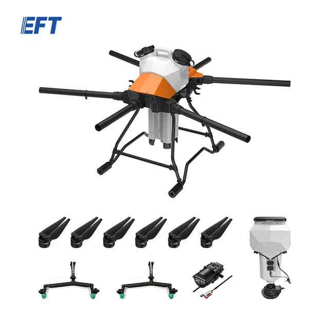 

EFT G616 6-axis 16L/KG Agricultural Spray Drone Frame Kit Bending Tripod 1721mm Wheelbase Brushless Spray System X8 Power System