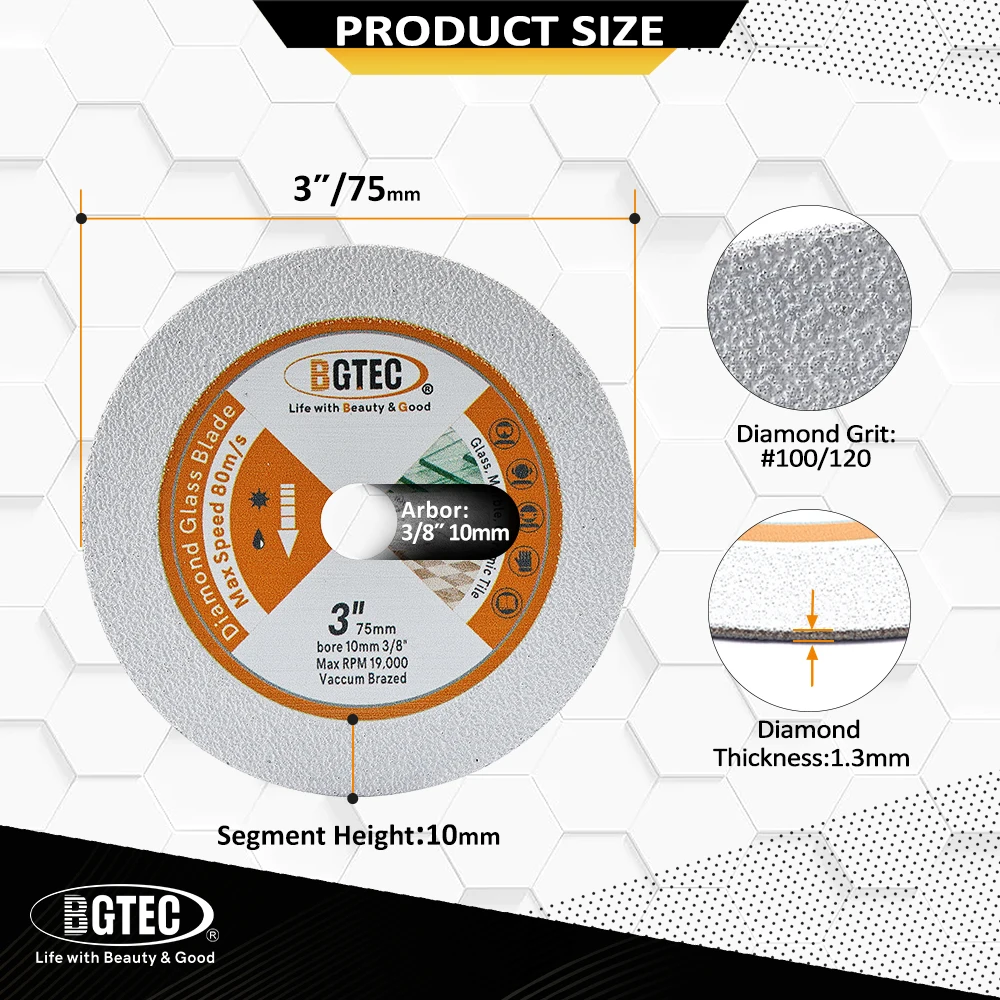 

Алмазный диск BGTEC 75 мм для дерева, стали, бетона