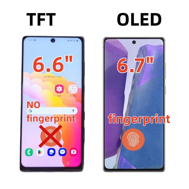 Фото Новый ЖК-дисплей для Samsung Note 20 5G, сенсорный экран в сборе, запасные части для N9810 N981N N980F N981B с рамкой №3