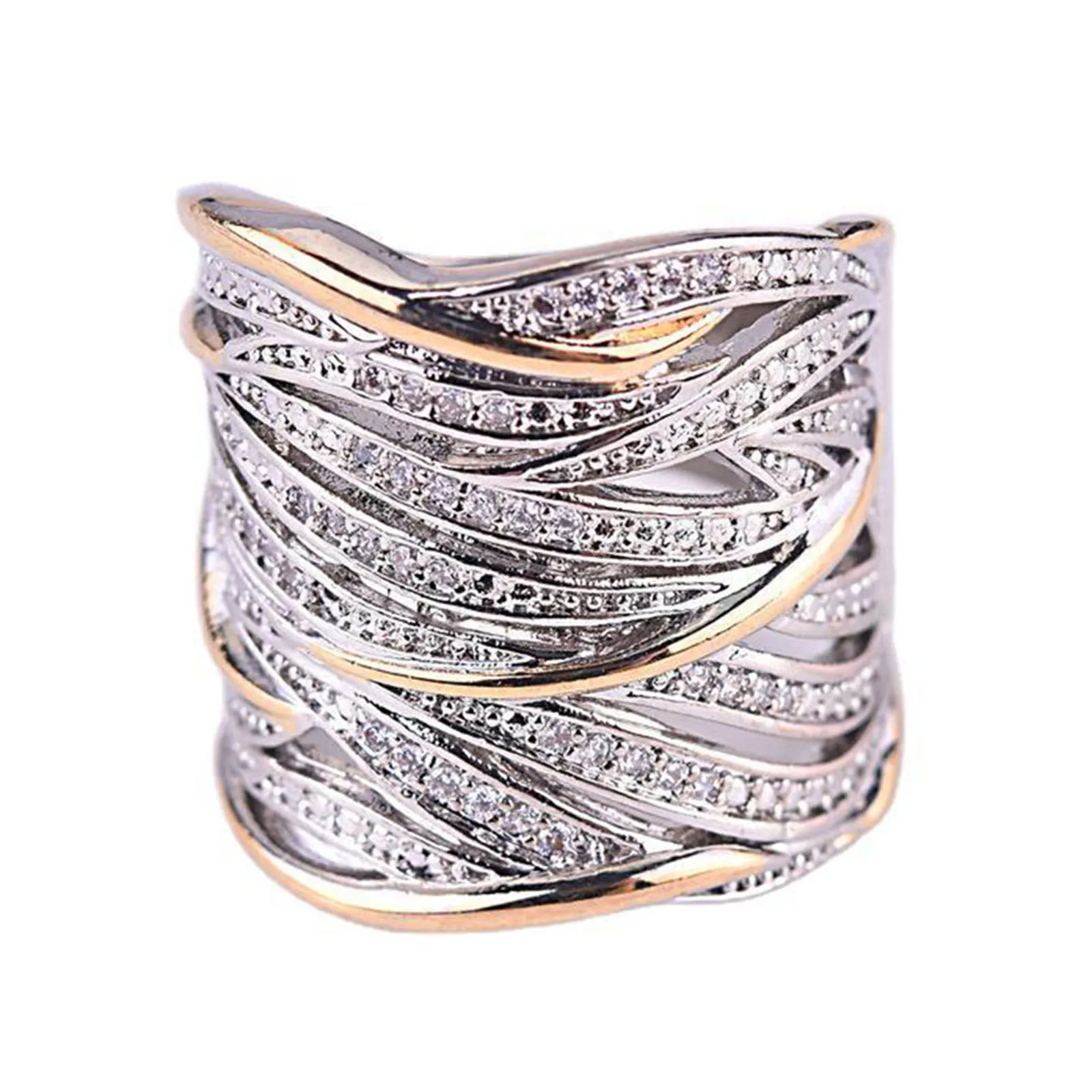

Twisted Multi-Layered Ring Creative Feather Ring Personalized Accessories