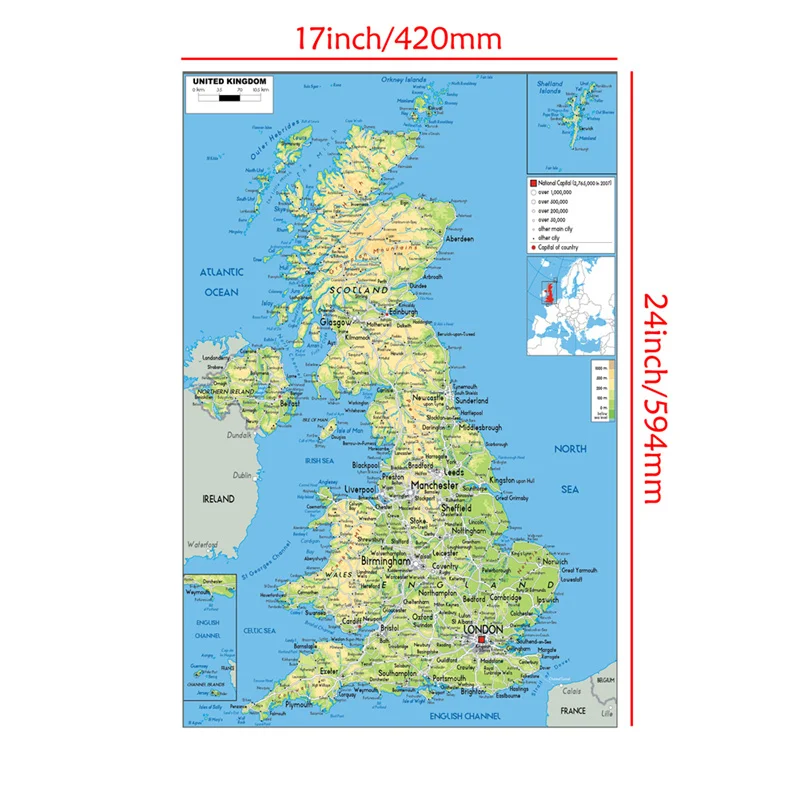 

Карта Великобритании, винил, A1/A2/A3