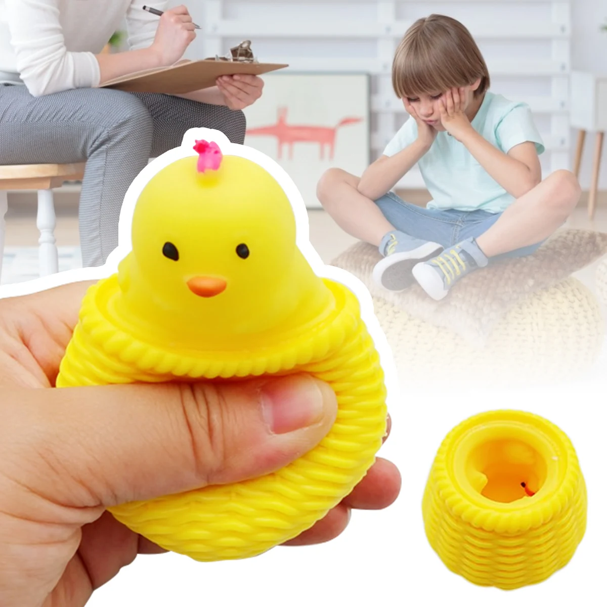 

4 Pcs Squeeze Toys Quick Recovery Stump Chick Squeeze Toys Quick Recovery Lightweight Children Squeeze Chick Toys Party Gifts