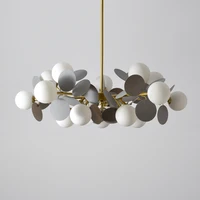modern nordic style led chandelier for living room bedroom dining room kitchen pendant lamp white glass ball hanging light g9